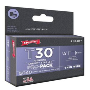 Arrow Fastener 304IP Heavy Duty Thin Wire T30 Staples. 1/4. 5040 pk
