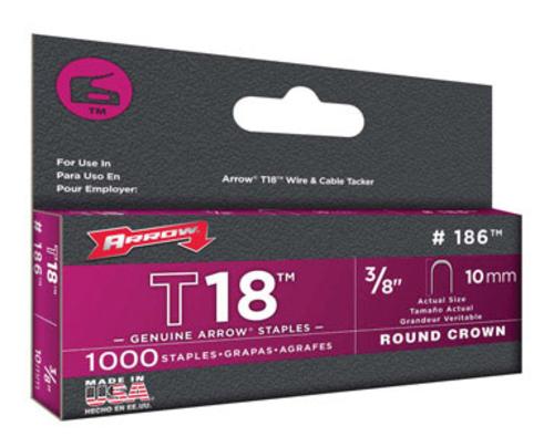 Arrow Fastener 186 T18 Heavy Duty Staples. 3/8