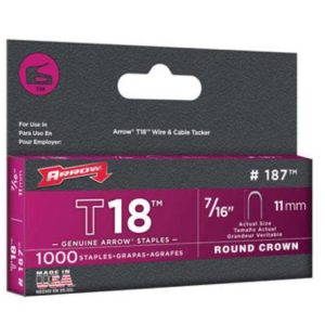 Arrow Fastener 187 T18 Heavy Duty Staples. 7/16