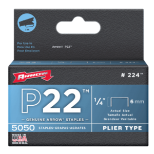 Arrow Fastener 224 P22 Staples. 1/4