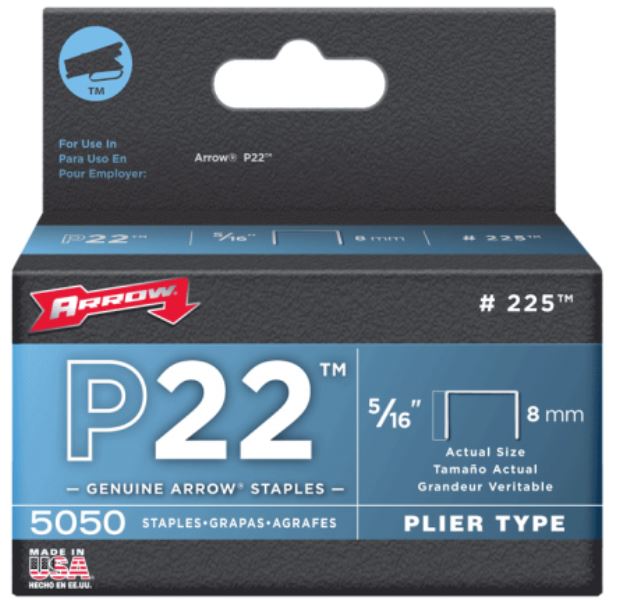 Arrow Fastener 225 P22 Staples. 5/16