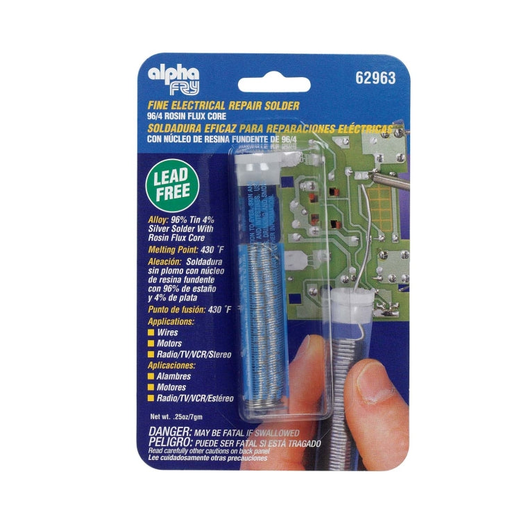 Alpha 62963 Lead-Free Fine Electrical Repair Solder. 0.25 Oz