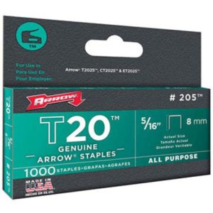 Arrow Fastener 205 Crown Staples. 5/16