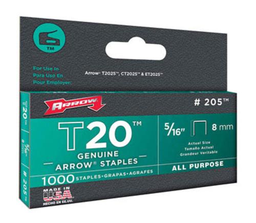 Arrow Fastener 205 Crown Staples. 5/16