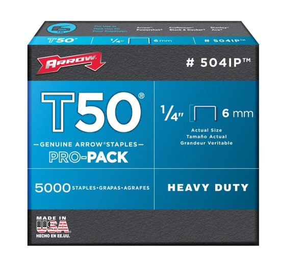 Arrow Fastener 504IP T50 Staples. 1/4