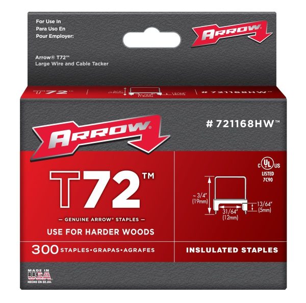 Arrow Fastener 721168HW Insulated Staples. 13/64 X 31/64