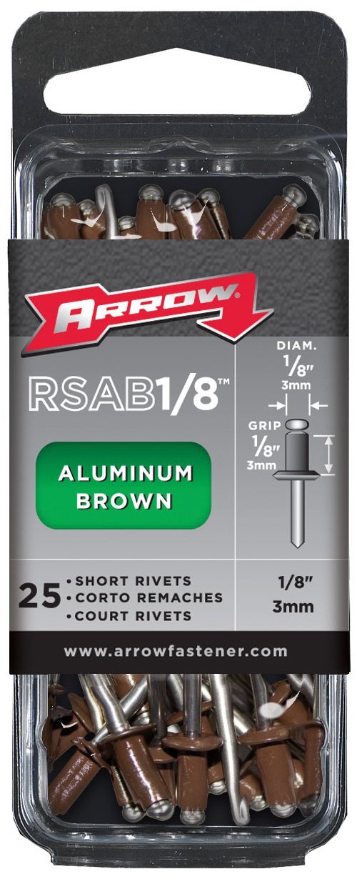 Arrow Fastener RSAB1/8 Short Brown-Aluminum Rivet. 1/8 - Image 2