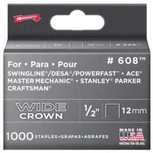 Arrow Fastener 60830 Heavy Duty Wide Crown Staples. 1/2