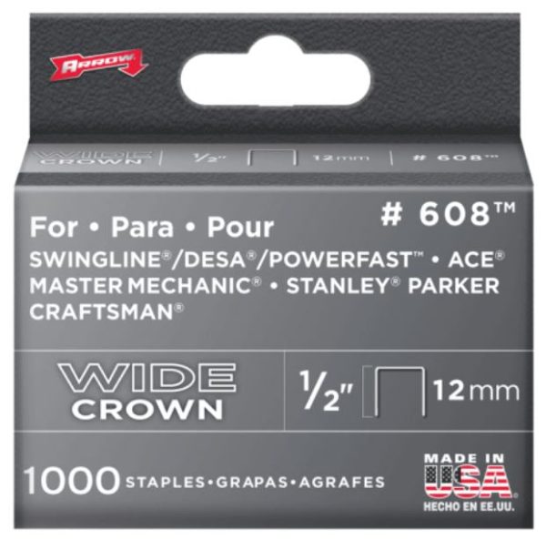 Arrow Fastener 60830 Heavy Duty Wide Crown Staples. 1/2