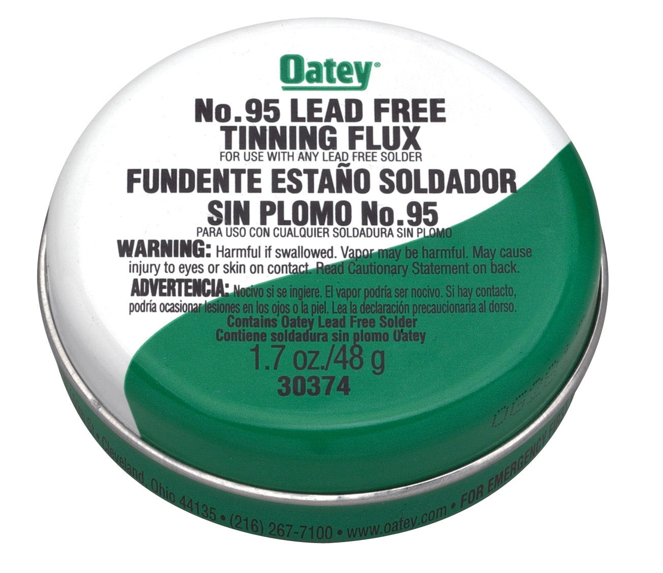 Oatey No.95 Lead-Free Tinning Solder Paste Flux. 1.7 Oz. Greenish-Gray