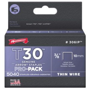 Arrow Fastener 306IP T30 Staples. 3/8