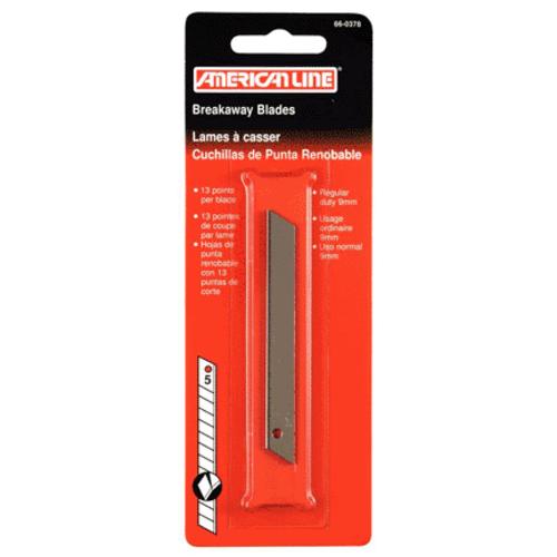 American Line 66-0378 Breakaway Knife Blade 9 mm. 5/Card
