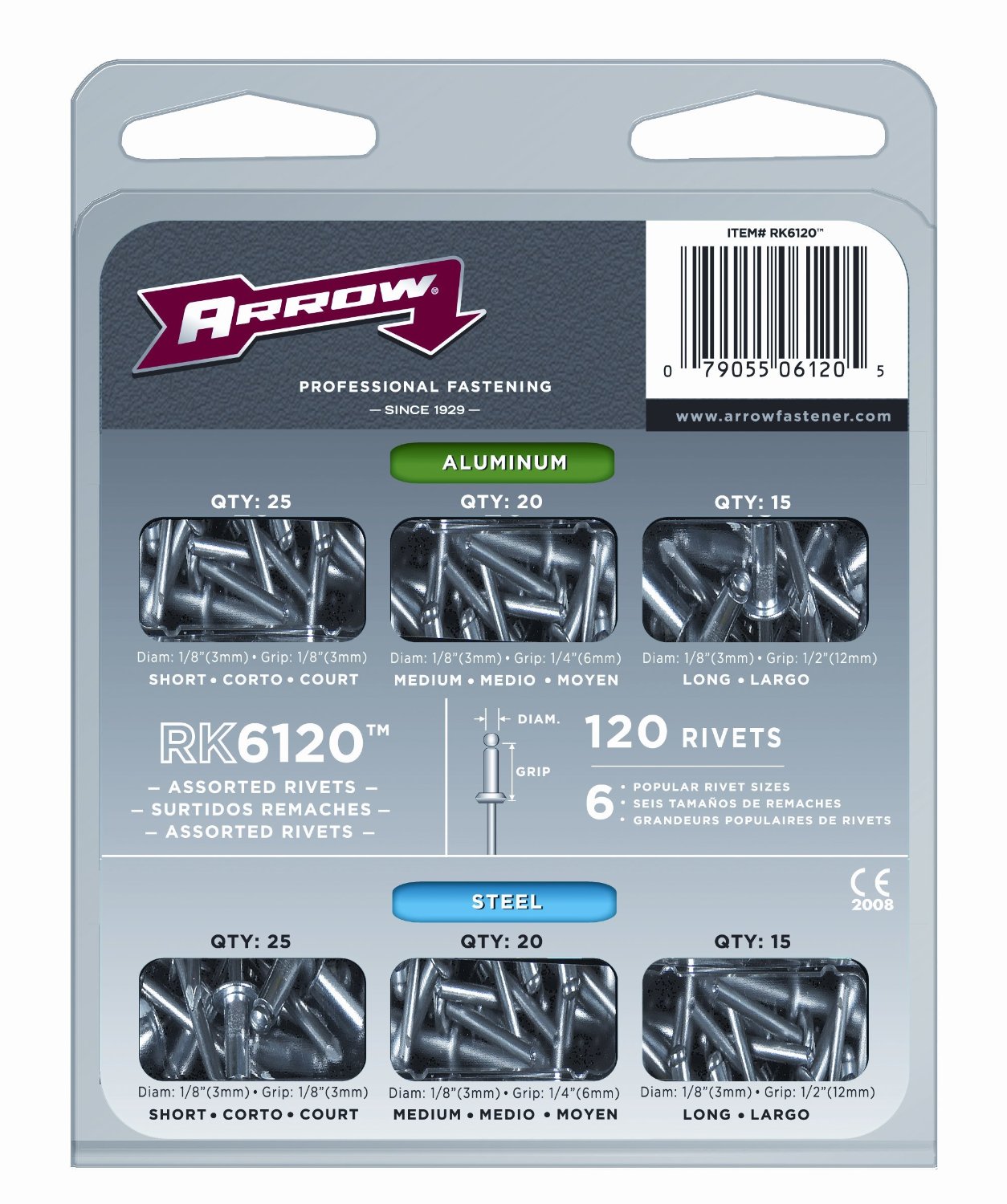 Arrow Fastener RK6120 Aluminum And Steel Rivet Assortment Pack - Image 2