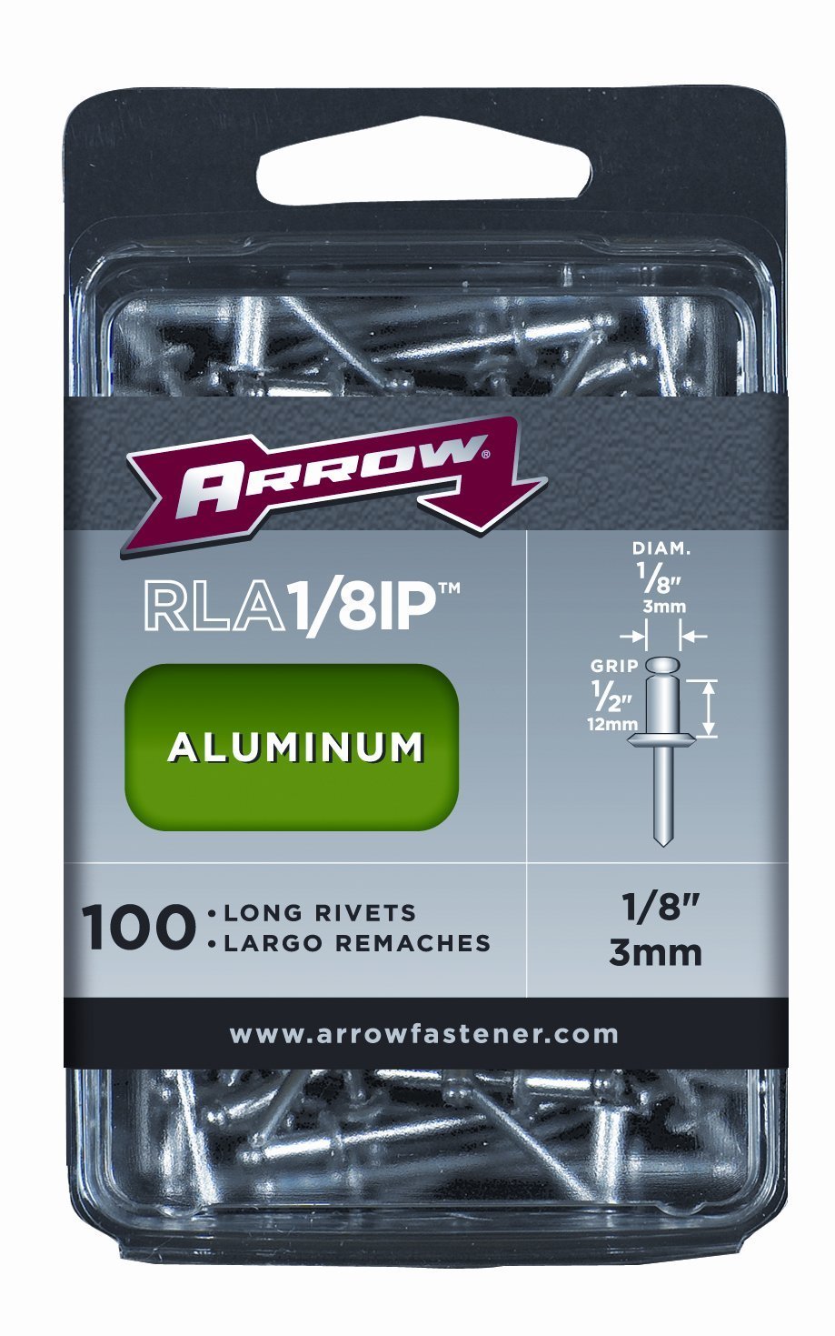 Arrow Fastener RLA1/8IP Long Aluminum Rivet. 1/8 - Image 2