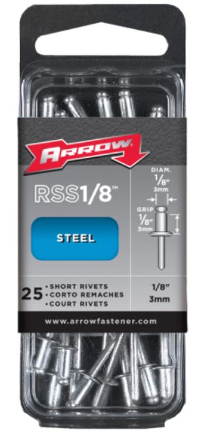 Arrow Fastener RSS1/8 Short Steel Rivet. 1/8 - Image 2