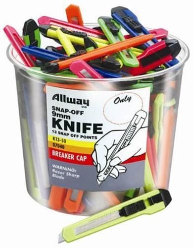 Allway Tools K13-50 Snap Off Neon Knife. 50/Bucket