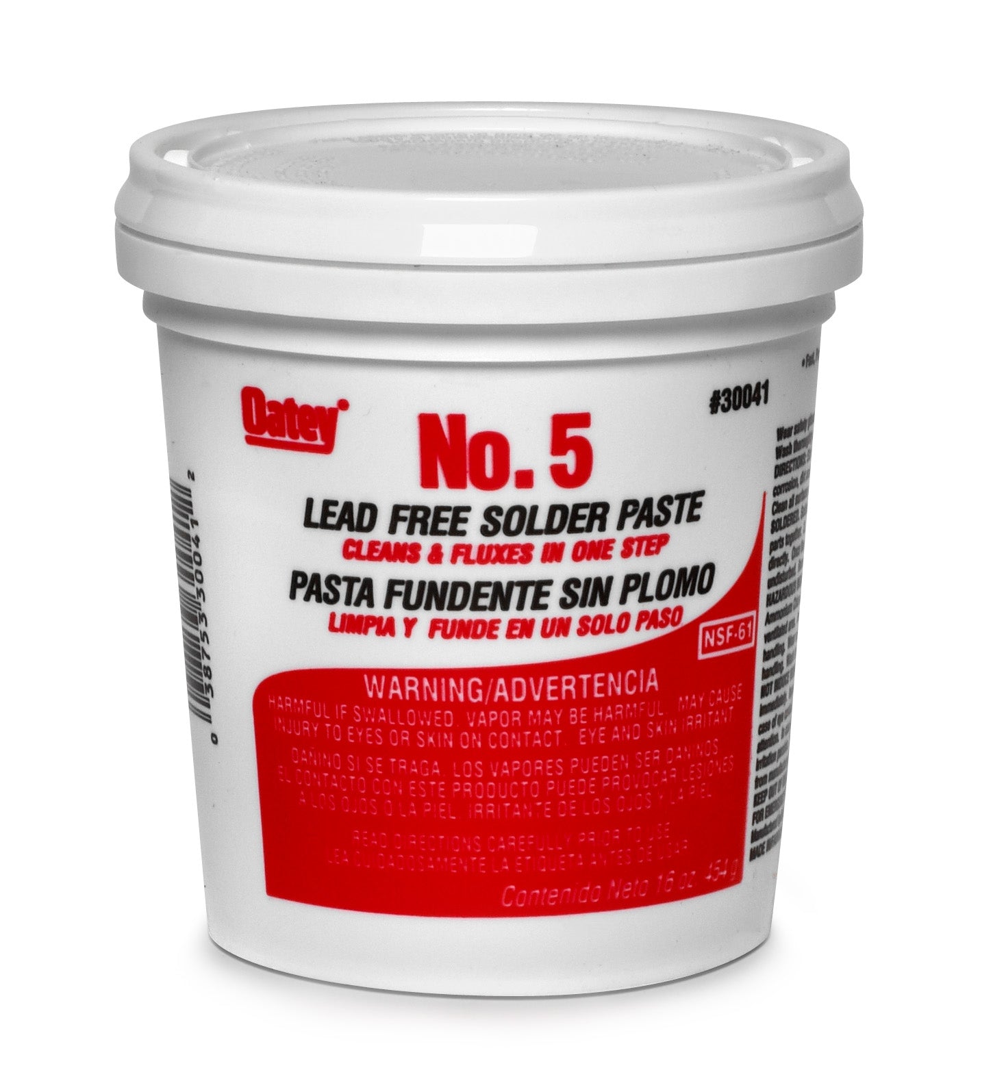 Oatey 30041 No. 5 Lead-Free Paste Flux. 16 Oz. Amber