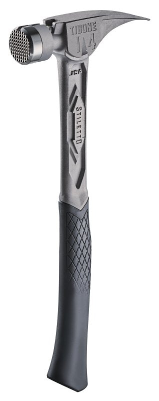 Stiletto TIBONE TIB14RMC Milled/Curved Hammer. 14 oz Head. Milled. Straight Claw Head. Titanium Head. 15-1/4 in OAL