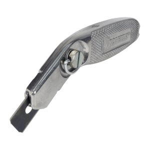 Roberts 10-215 Razor Blade Knife. 1-3/4 in W Blade. Carbon Steel Blade. Checkered Handle. Aluminum Handle