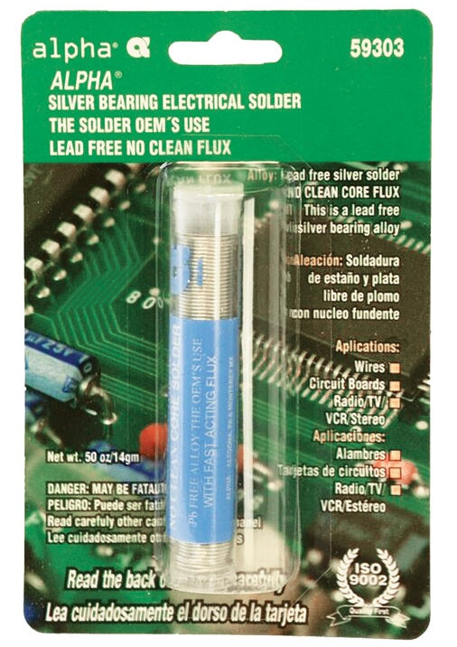 Alpha AM59303 Flux Core Electrical Solder. Silver Bearing. 0.50 Oz