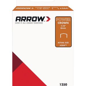 Arrow Fastener 584SP Flat Crown Standard Staples. Galvanized Steel. Grey. 1/4 x 3/8