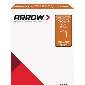 Arrow Fastener 586SP Flat Crown Standard Staples. Galvanized Steel. Grey. 3/8 x 3/8