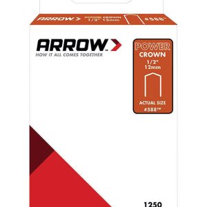 Arrow Fastener 588SP #588 Wide Crown Standard Staples. Galvanized Steel. Grey. 1/2 x 3/8