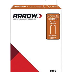 Arrow Fastener 589SP #589 Wide Crown Standard Staples. Galvanized Steel. Grey. 9/16 x 3/8