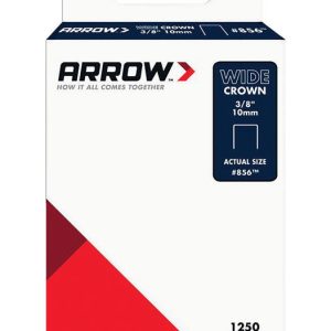 Arrow Fastener 856SP #856 Wide Crown Standard Staples. Galvanized Steel. Grey. 3/8 x 1/2