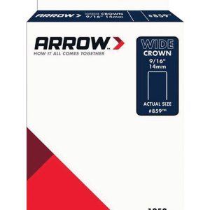 Arrow Fastener 859SP #859 Wide Crown Standard Staples. Galvanized Steel. Grey. 9/16 x 1/2