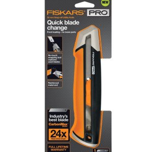 Fiskars 770220-1001 Retractable Snap-Off Utility Knife. Orange. 6 L