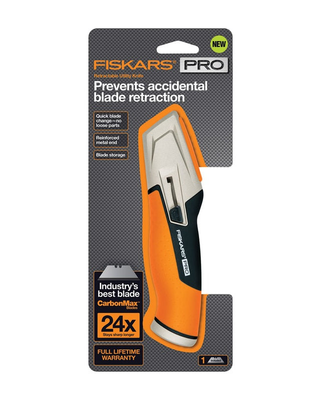 Fiskars 770020-1001 Retractable Utility Knife. Orange. 5 L
