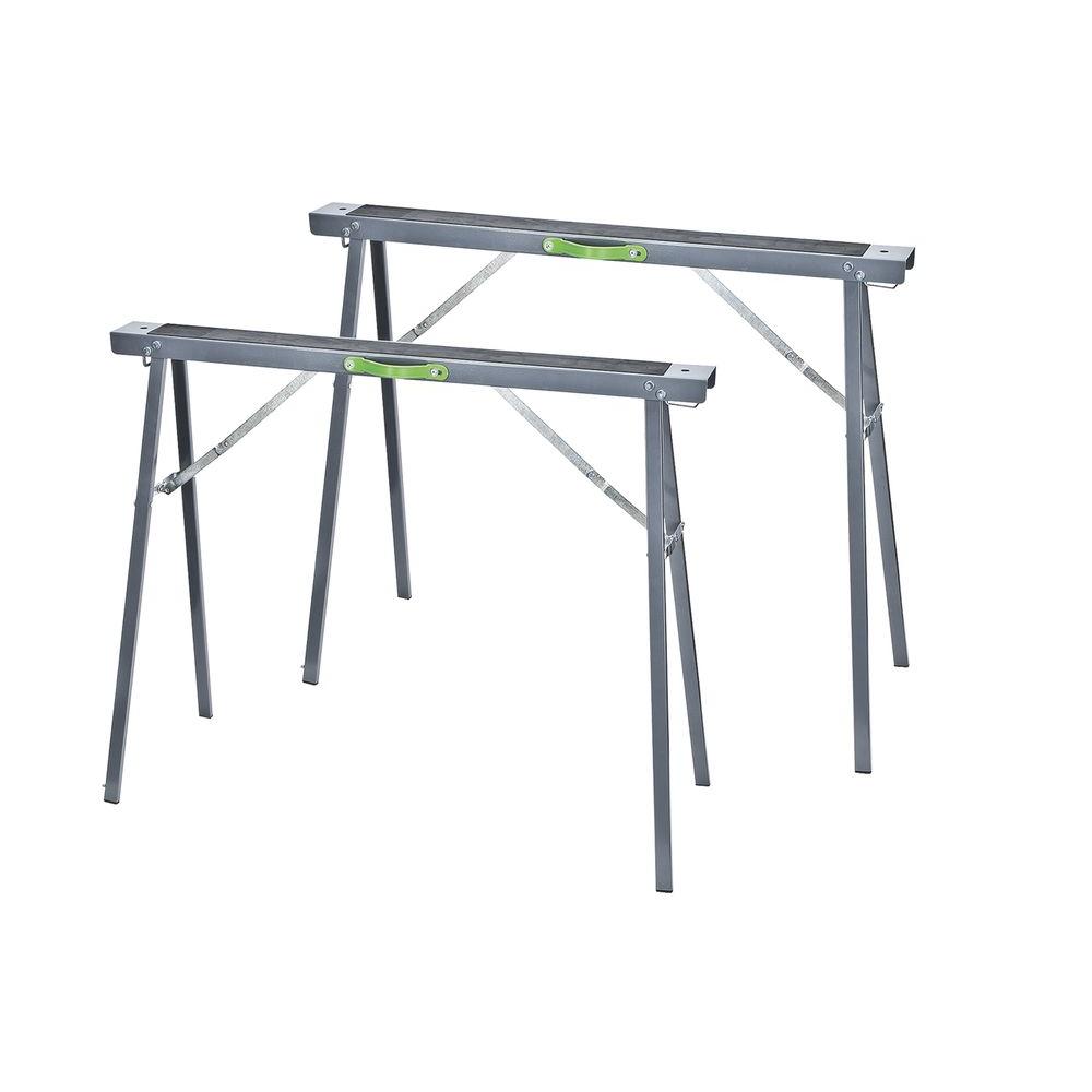 Genesis GSH400A-2 Metal Foldable Saw Horse Set. 2 Piece