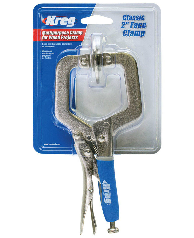 Kreg KHC-MICRO Tool Classic Face Clamp. Metal. Silver. 2-1/4 x 2