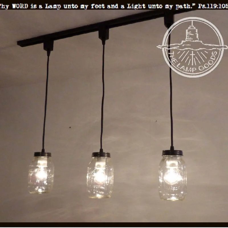 Mason Jar Track Lighting PENDANT Trio