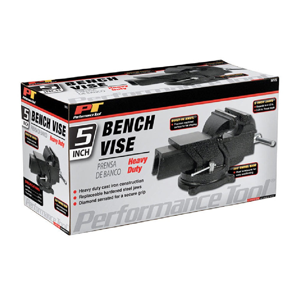 Performance Tool MV5 Swivel Base Machinist Vise. Black - Image 2