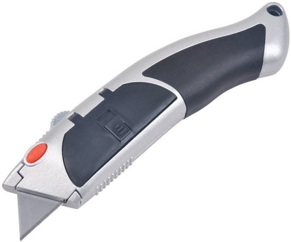 Steel Grip DR76521 Retractable Auto Reload Utility Knife. Silver/Black