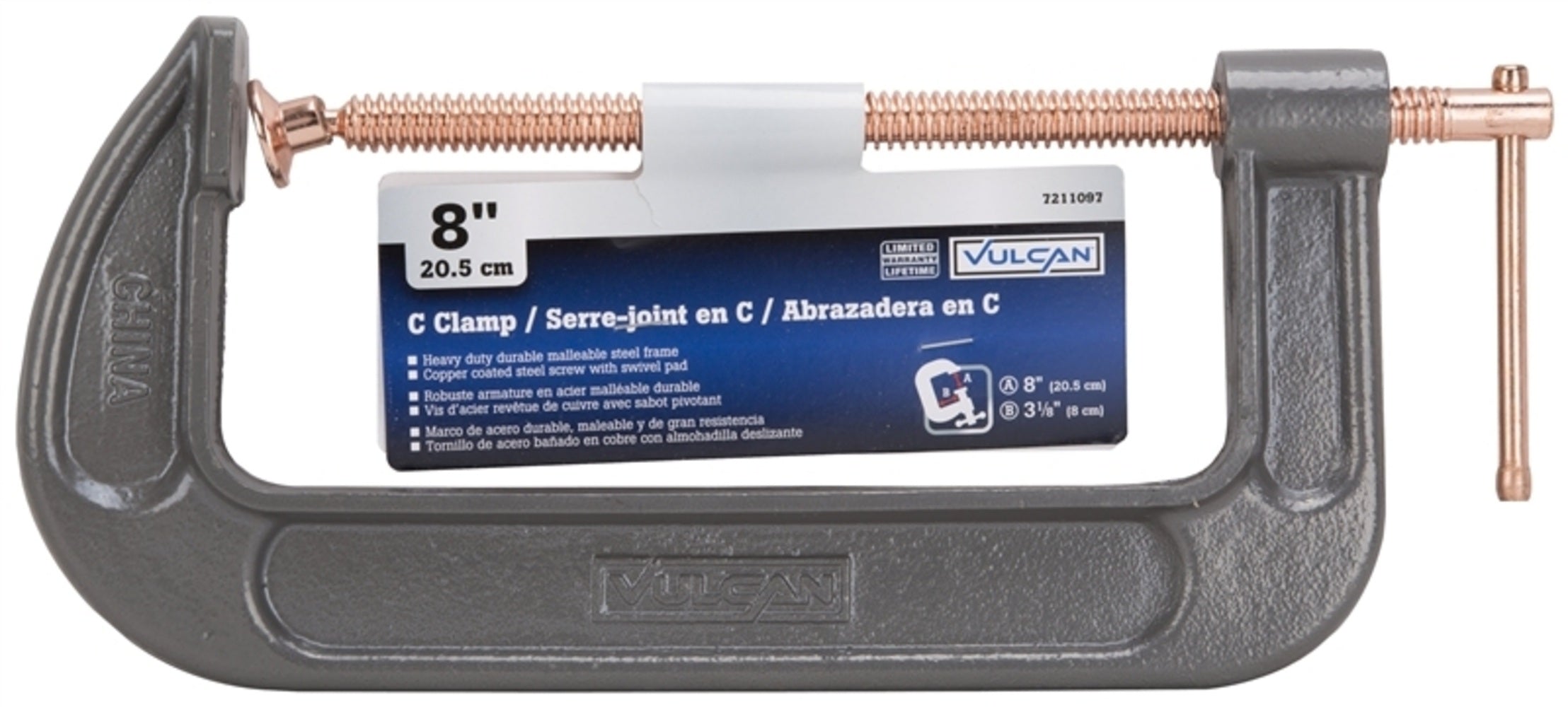 Vulcan JLO-058 Heavy Duty Swivel Tip C-Clamp. 8