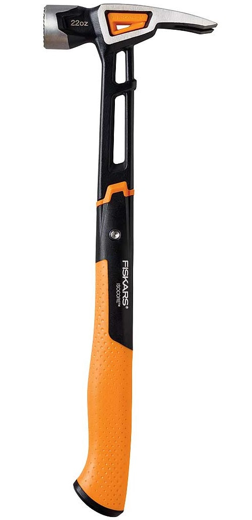 Fiskars 750241-1001 IsoCore Milled-face Framing Hammer. 22 Oz. 16