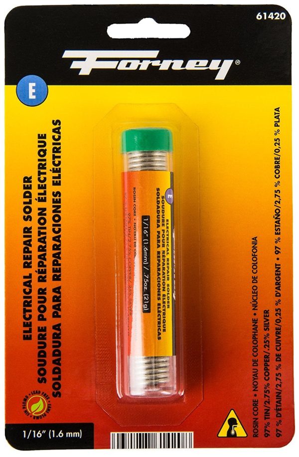 Forney 61420 Lead Free Rosin Solder. 1/16. .75 oz