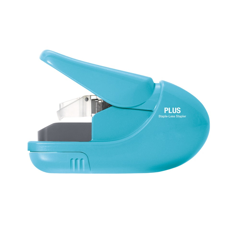 Paper Clinch 31081 Rectangle Staple Free Stapler. Blue. 1 pk
