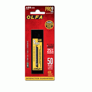 Olfa 9149 Ultra-Sharp Snap Off Knife Blade 9 mm. Black. 50 Blade