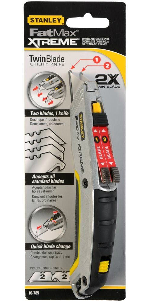 Stanley 10-789 Fat Max Twin Blade knife. Grey/Black - Image 3