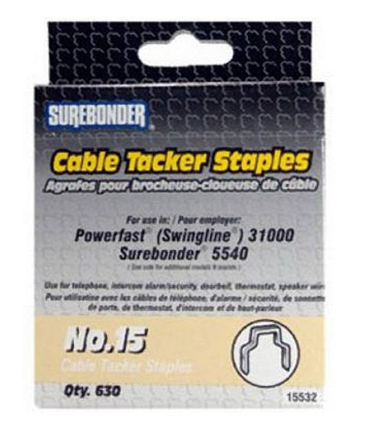 Surebonder 15532 #15 Staple For 5540 Cable Tacker 5/32. 630/Box